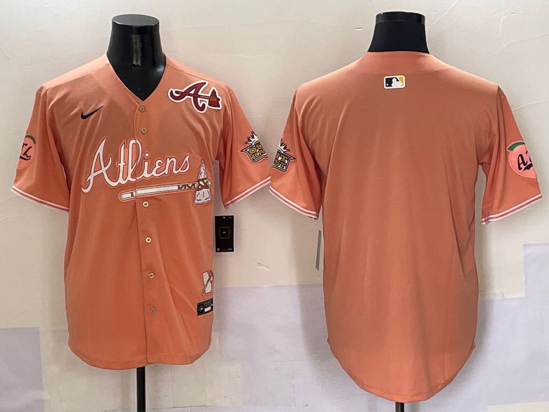 Men Atlanta Braves Blank Orange Five generations Joint Name 2025 Nike MLB Jersey style 2->atlanta braves->MLB Jersey